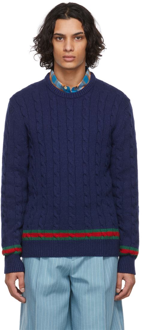 gucci sweater navy|gucci color sweater.